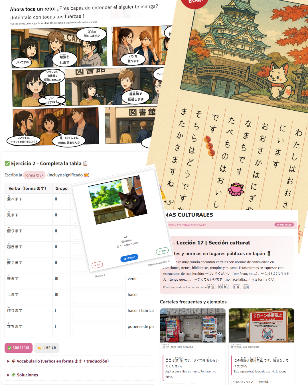 Vista de la plataforma NihongoClick N5