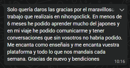 Testimonio alumno NihongoClick